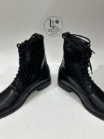 Handmade Leather Boots Men Black Victorian Dress Men's Lace Up Ankle Boots Handmade Cap Toe Balmoral Boots Formal Wedding Shoes Gift for Him - Image 3