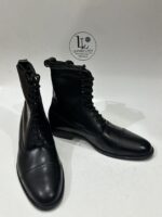 Handmade Leather Boots Men Black Victorian Dress Men's Lace Up Ankle Boots Handmade Cap Toe Balmoral Boots Formal Wedding Shoes Gift for Him - Image 2