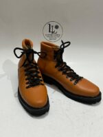 Handmade Leather Boots Mens Tan Leather Mountain Boots | Rugged Hiking Boots | Outdoor Combat Boots Lug Sole Trekking Shoes | Gift for him - Image 4