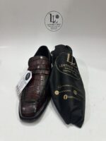 Handmade Burgundy Crocodile Pattern Leather Loafers for Men Slip-On Formal Dress Shoes Exotic Leather Wedding Shoes Groomsmen Gift Shoes - Image 5