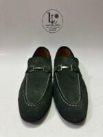 Handmade Forest Green Suede Loafers for Men, Genuine Leather Sole Bit Loafers, Luxury Slip-On Dress Handcrafted Shoes - Image 2
