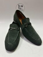 Handmade Forest Green Suede Loafers for Men, Genuine Leather Sole Bit Loafers, Luxury Slip-On Dress Handcrafted Shoes - Image 3