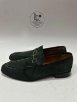 Handmade Forest Green Suede Loafers for Men, Genuine Leather Sole Bit Loafers, Luxury Slip-On Dress Handcrafted Shoes - Image 7