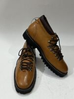 Handmade Men Brown Leather Hiking Boots | Mens Formal Round Toe Boots | Lace-Up Shoes | Custom Size Leather Oxford | Dress Formal Party Wear - Image 2