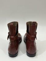 Men’s Brown Ostrich Leather Jodhpur Boots – Handmade Ankle Boots with Buckle Strap - Image 5