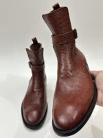 Men’s Brown Ostrich Leather Jodhpur Boots – Handmade Ankle Boots with Buckle Strap - Image 7