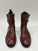 Men’s Brown Ostrich Leather Jodhpur Boots – Handmade Ankle Boots with Buckle Strap - Image 3