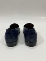 Handmade Leather Shoes Mens Blue Crocodile Pattern Casual Formal Party Loafers Wedding Shoes - Image 10